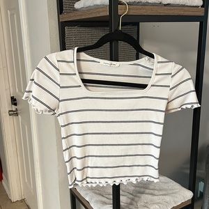 White and black crop top